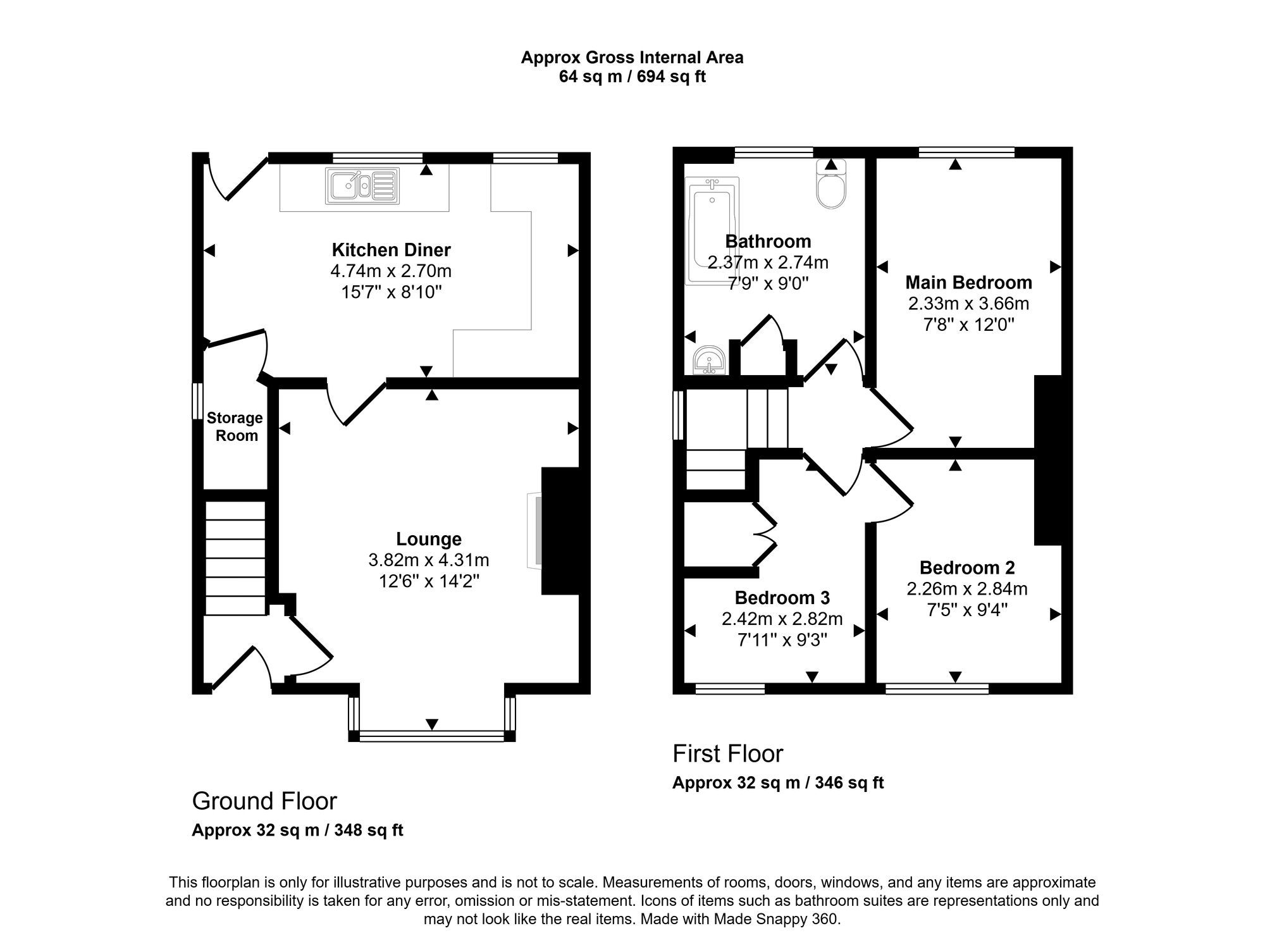 138 Billinge Road, Wigan floorplan