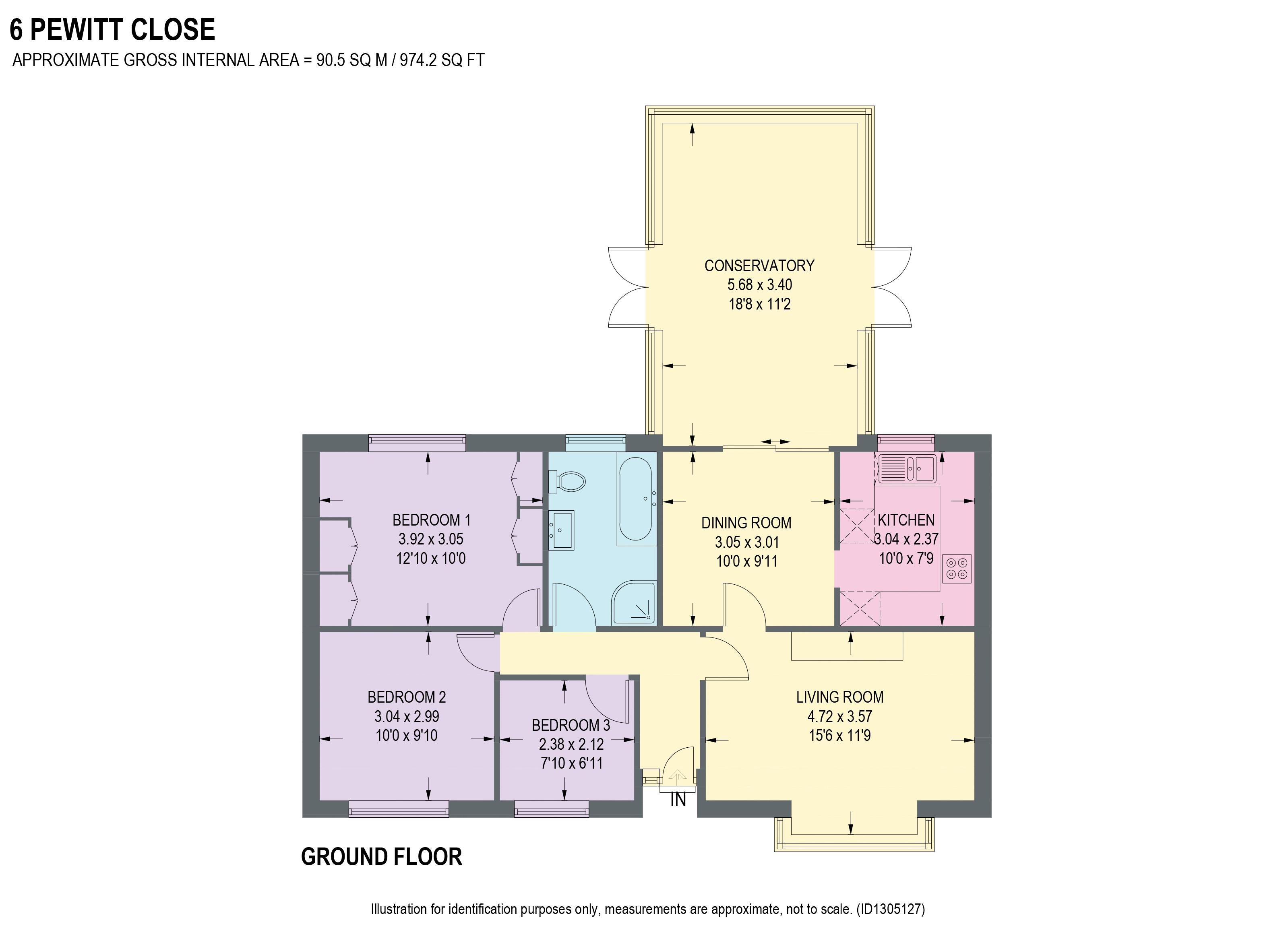 6, Pewit Close, Chesterfield floorplan