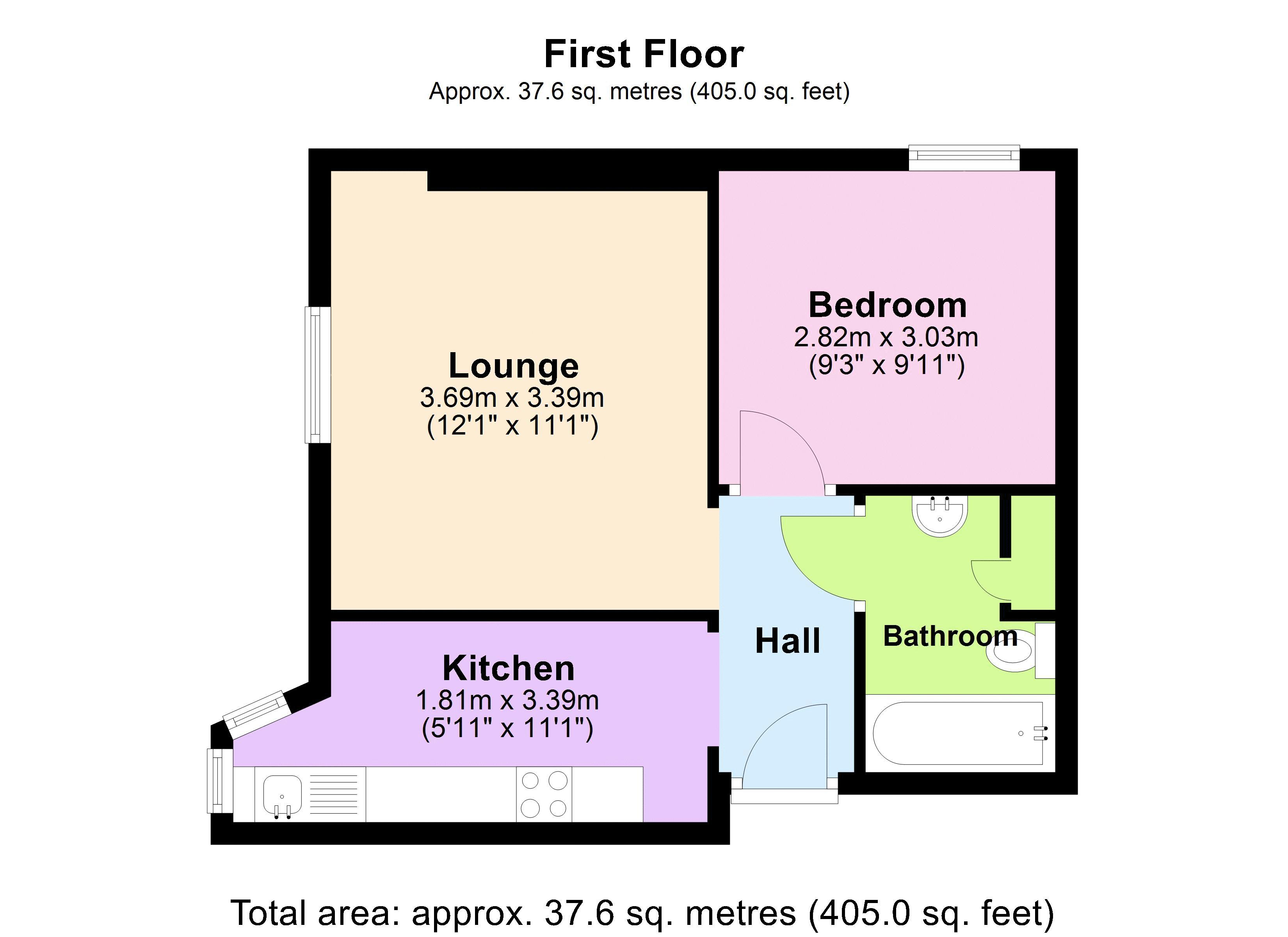 Flat 3, 34-36 West End, Westbury floorplan