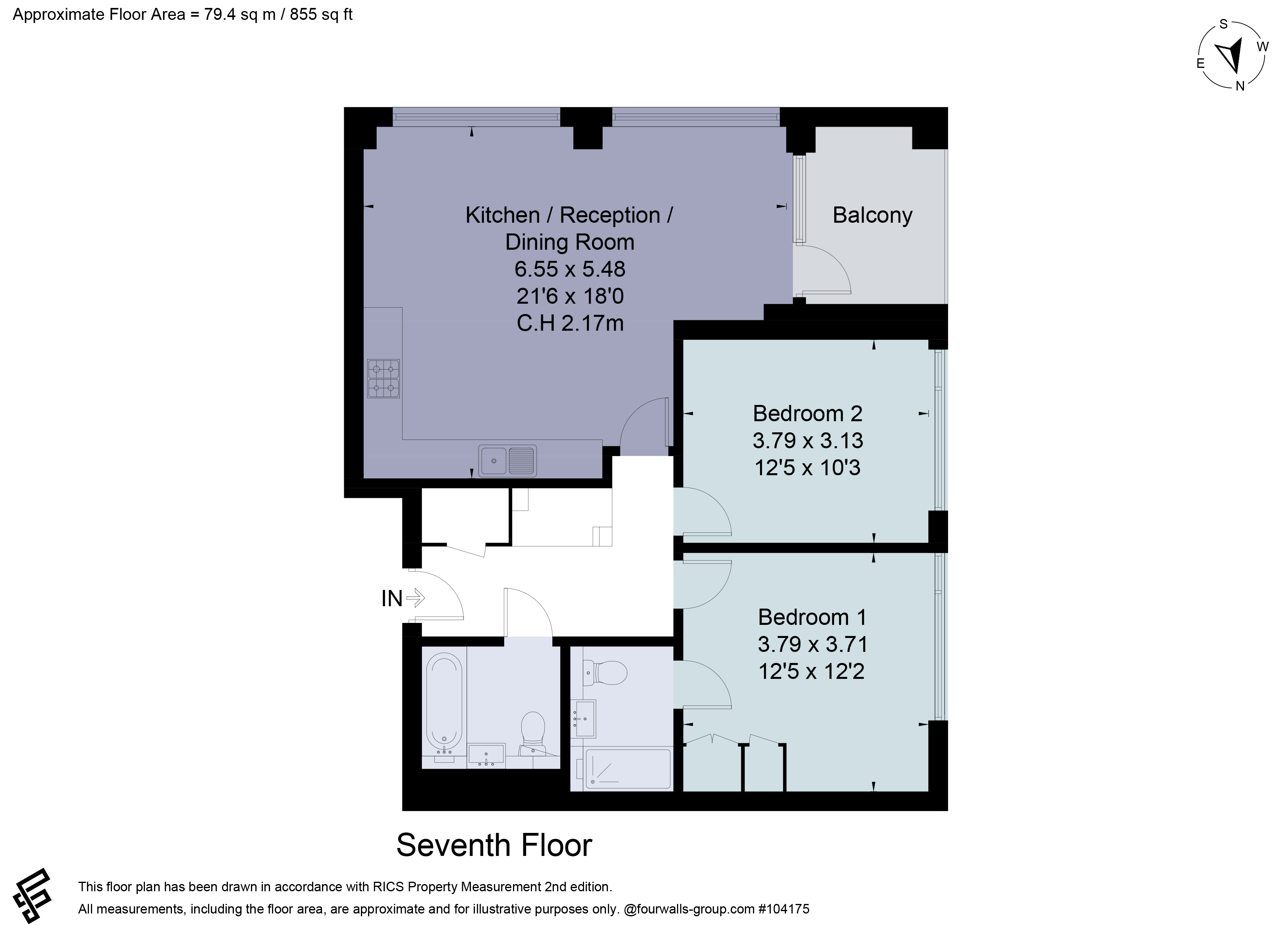 Apartment 706 Bowery Building, 83, Upper Richmond Road, London floorplan