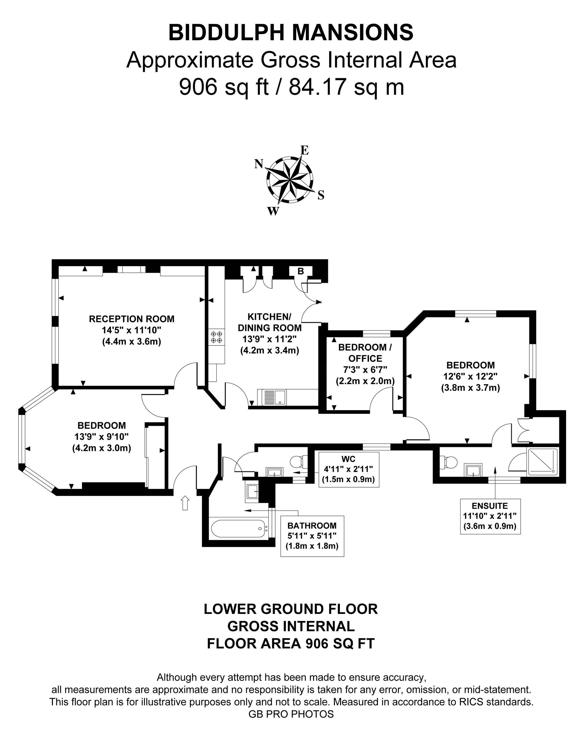 Flat 128, Biddulph Mansions, Elgin Avenue, Maida Vale, London floorplan