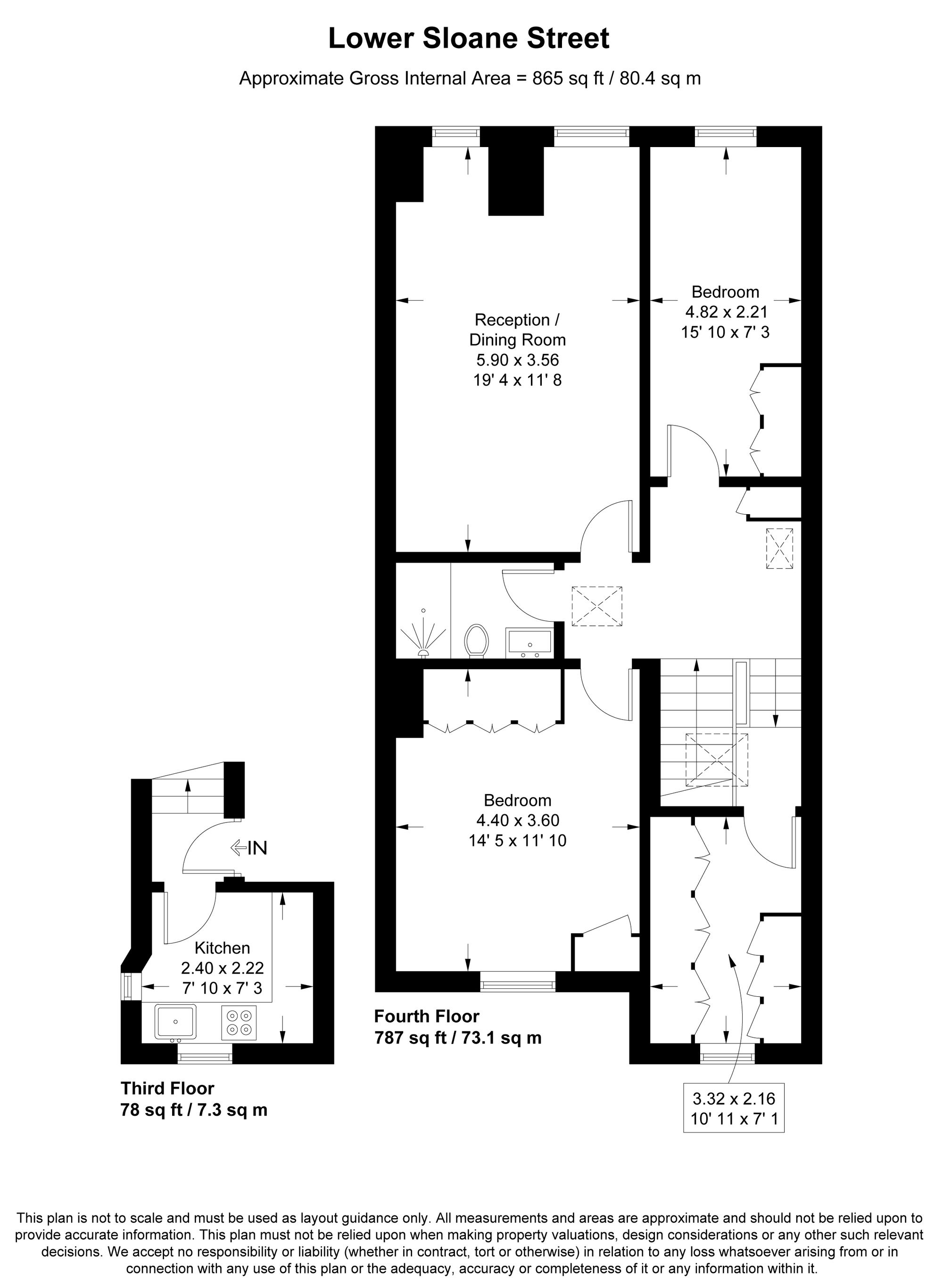 Flat 6, 32 Lower Sloane Street, London floorplan
