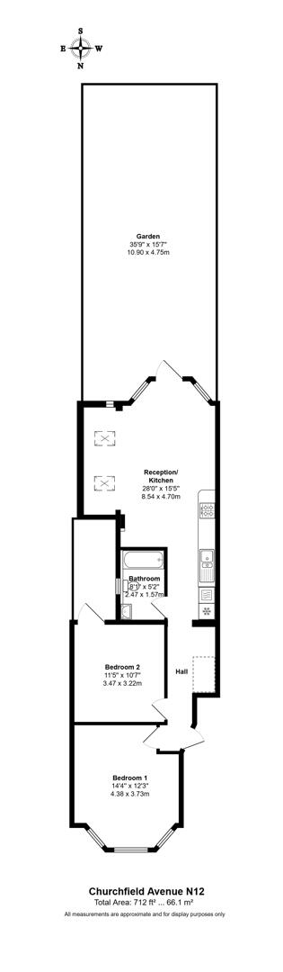 Flat 1, 48, Churchfield Avenue, London floorplan