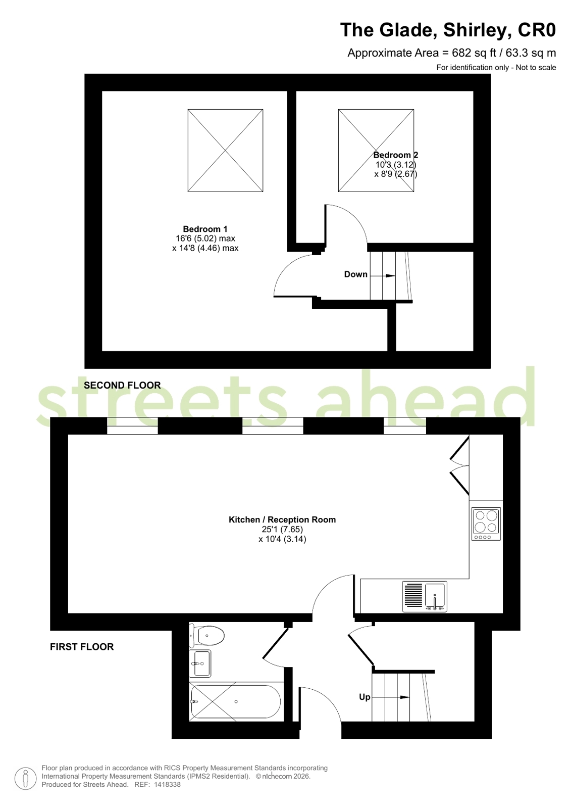 Flat 3, 10, The Glade, Shirley floorplan