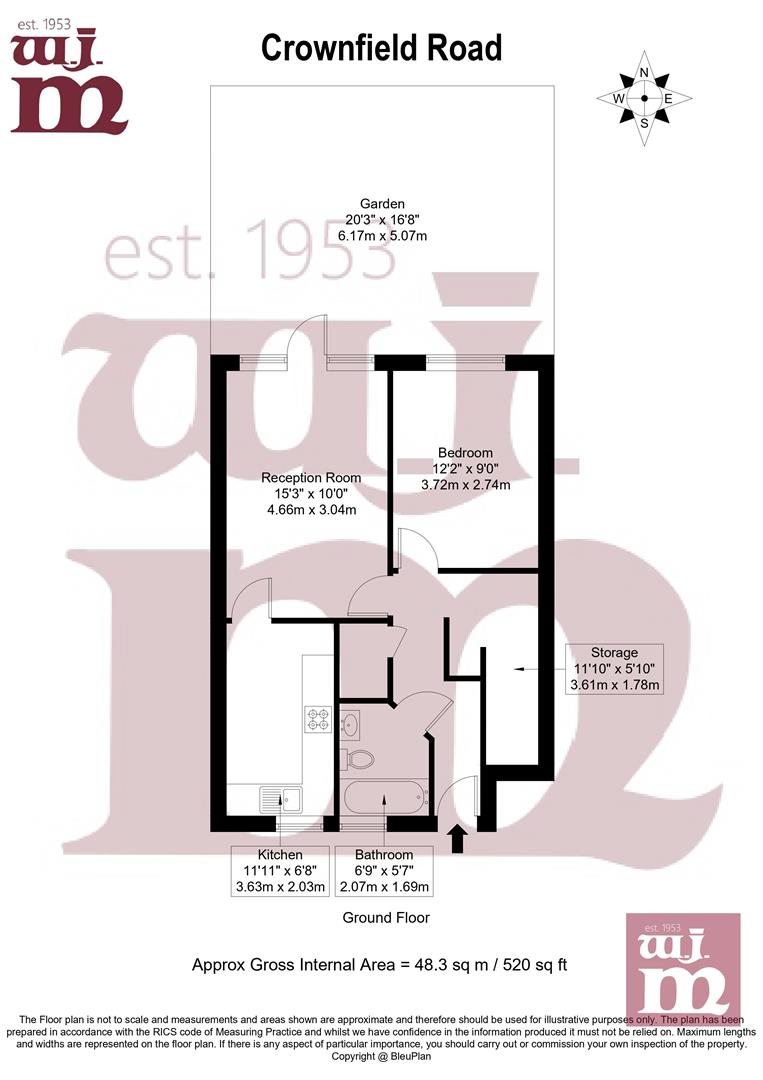 230, Crownfield Road, London floorplan