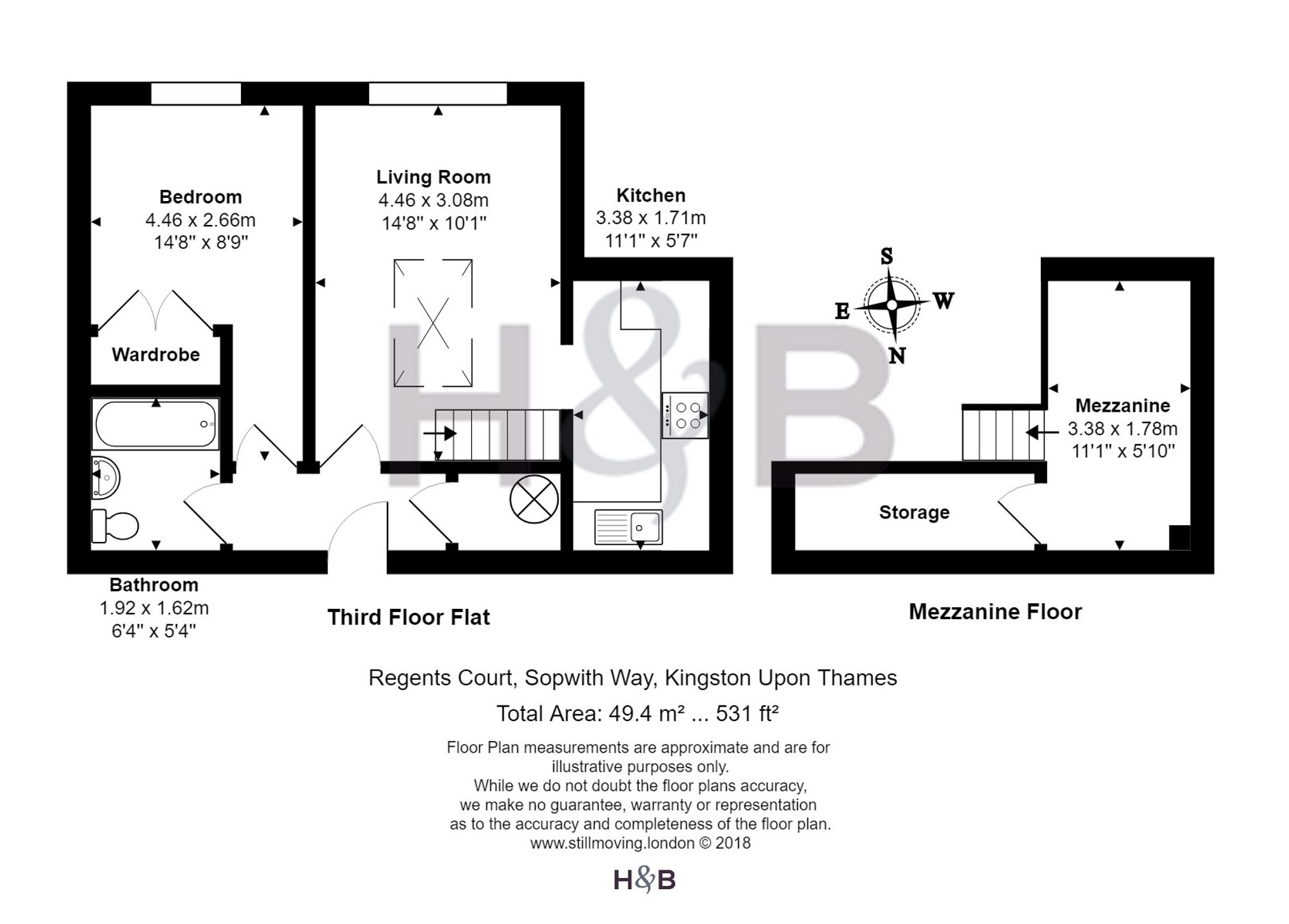Flat 39, Regents Court Sopwith Way, Kingston Upon Thames floorplan