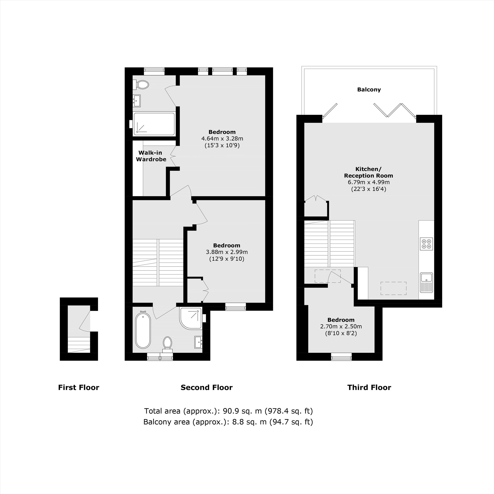 Upper Floors Maisonette, 38, Perham Road, London floorplan