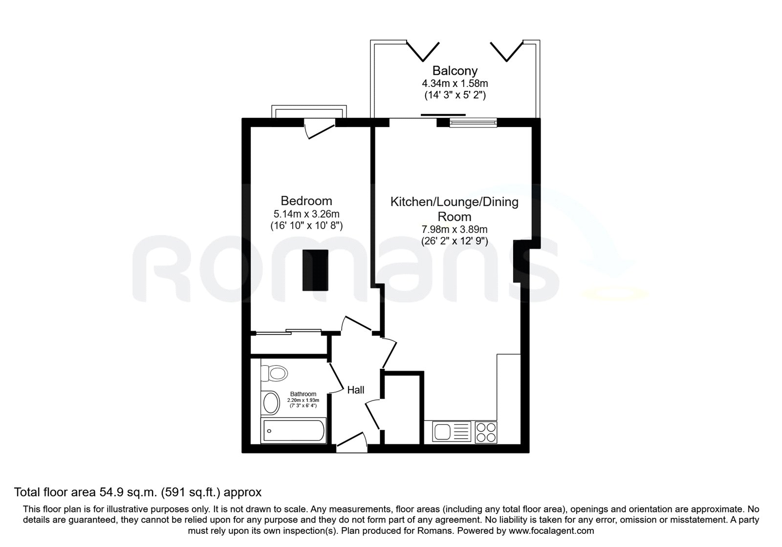 Flat 73, Grand View, 296, Farnborough Road, Hampshire floorplan