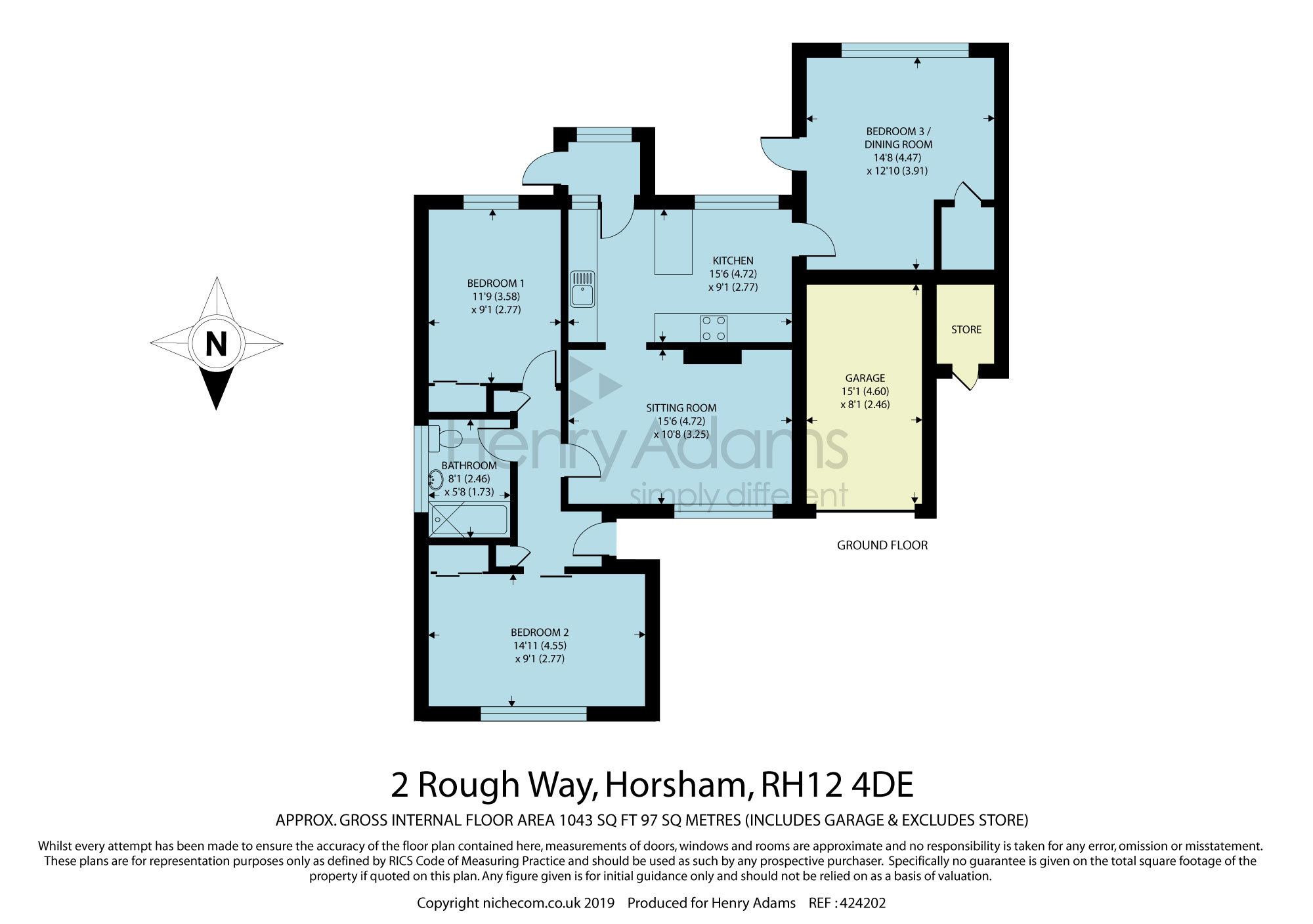 2 Bedrooms Detached bungalow for sale in Rough Way, Horsham RH12