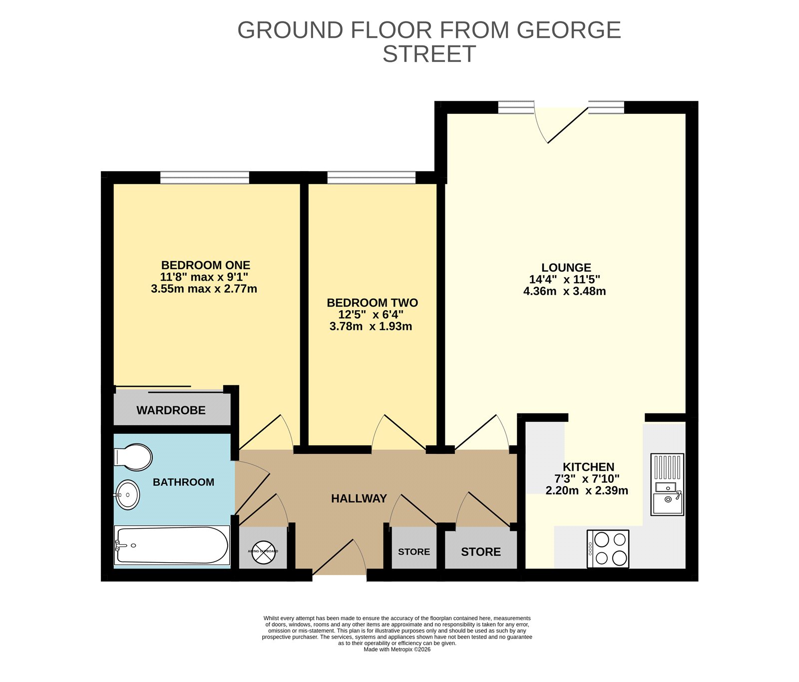 Flat 24, George Law Court,, Anchorfields, Worcestershire floorplan