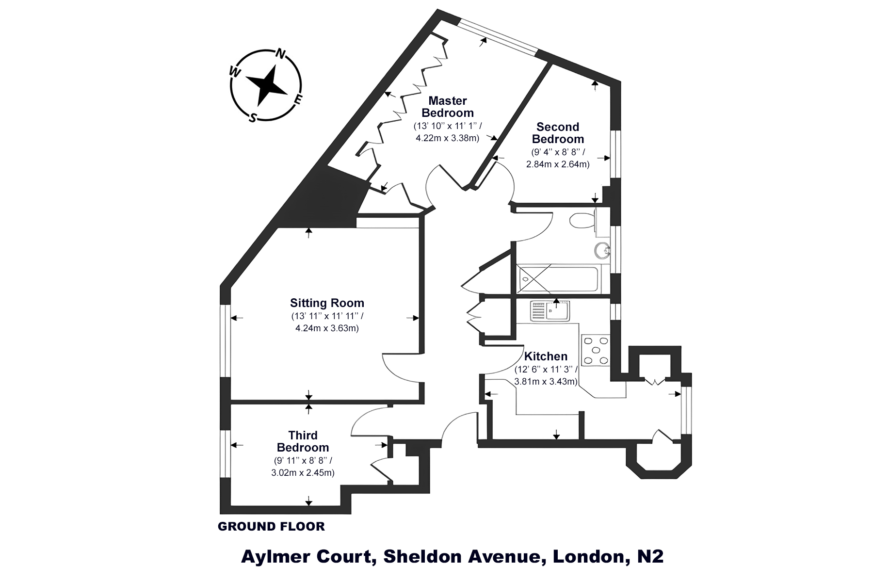 Alymer Court, Aylmer Road, London N2, 3 bedroom flat for sale