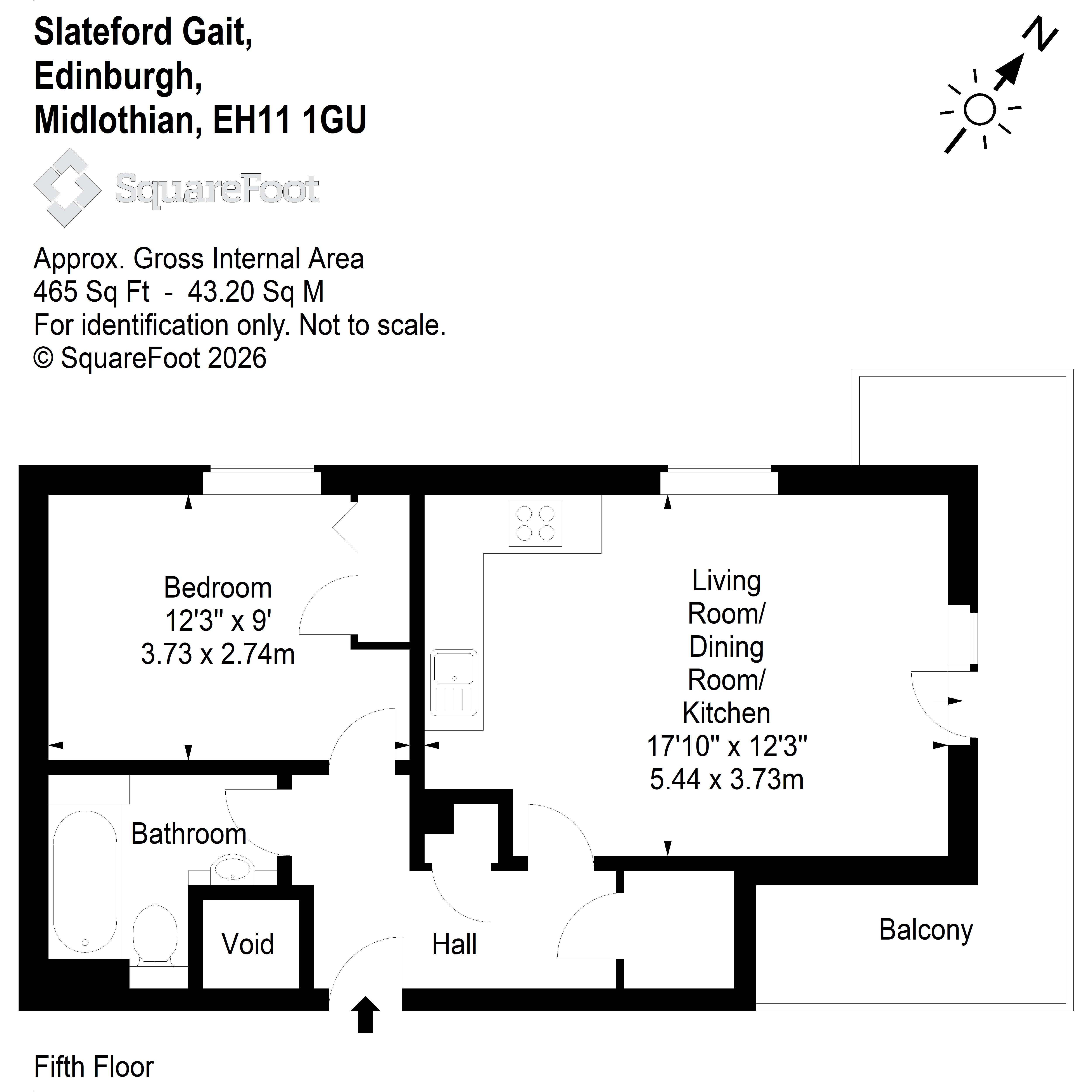 Flat 26, 18, Slateford Gait, EDINBURGH floorplan