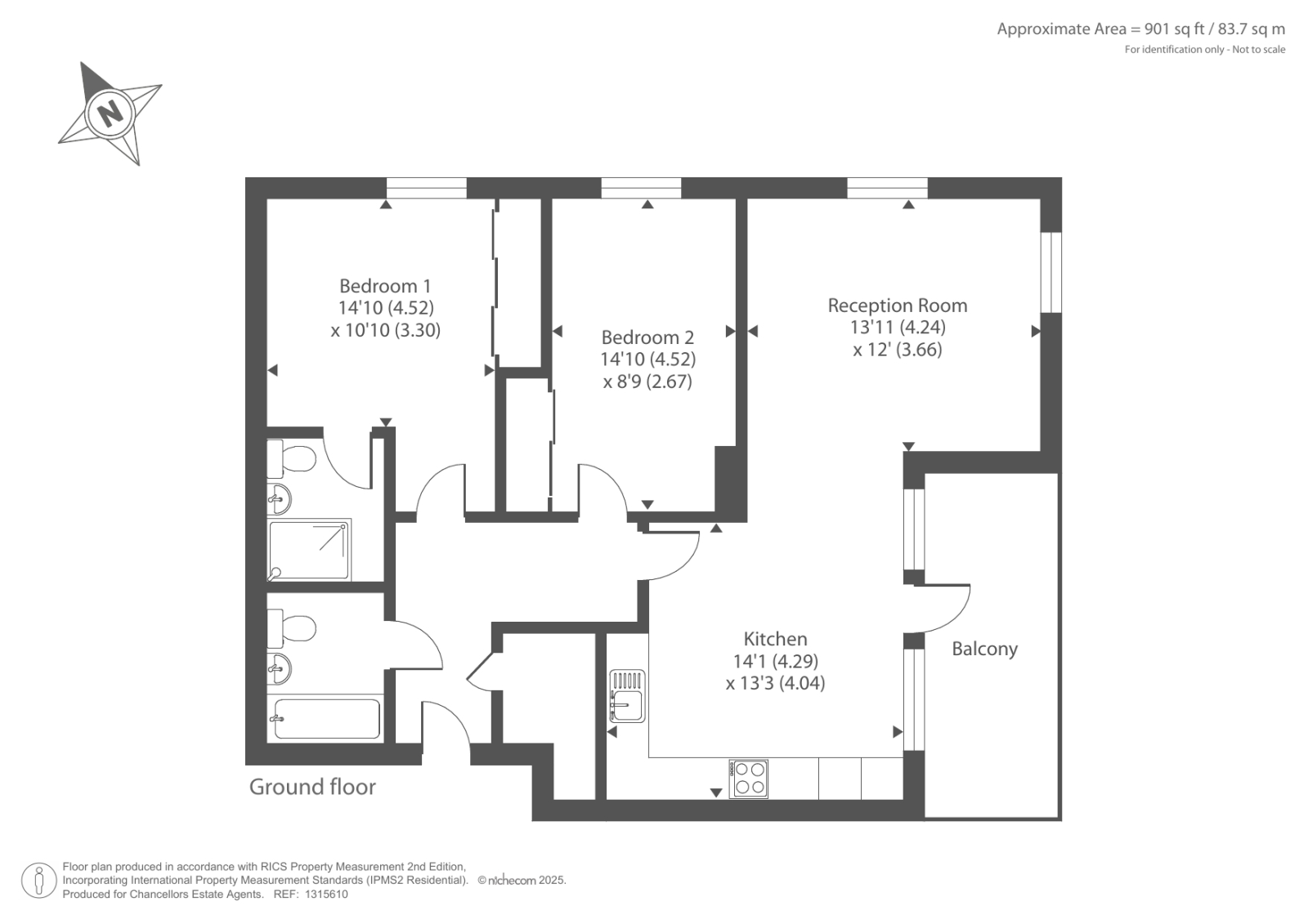 Flat 3 Wrest House, 27, Inglis Way, London floorplan
