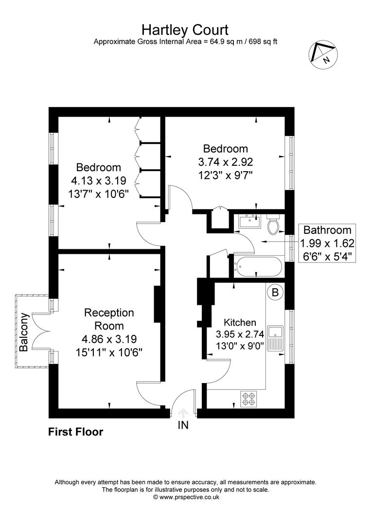 3 Hartley Court, Uxbridge Road, London floorplan