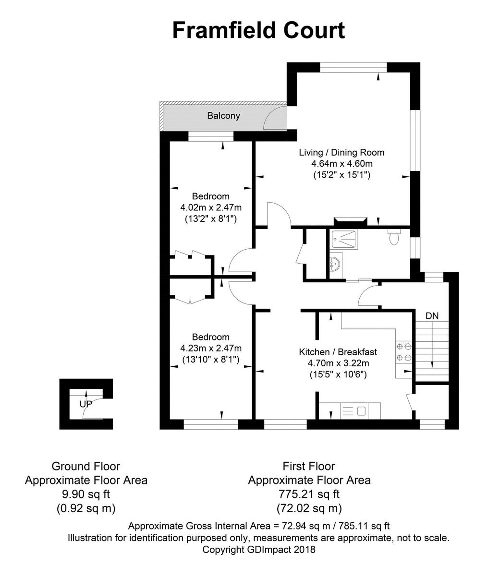 Flat 3, Framfield Court Framfield Road, Uckfield floorplan