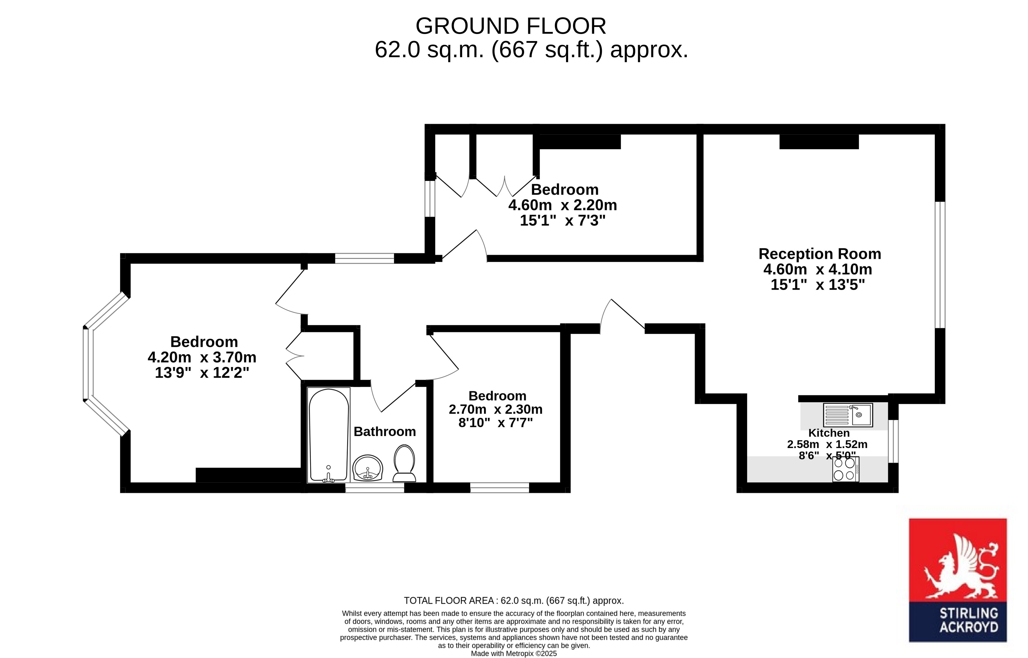 Flat 2, 22, Romola Road, London floorplan