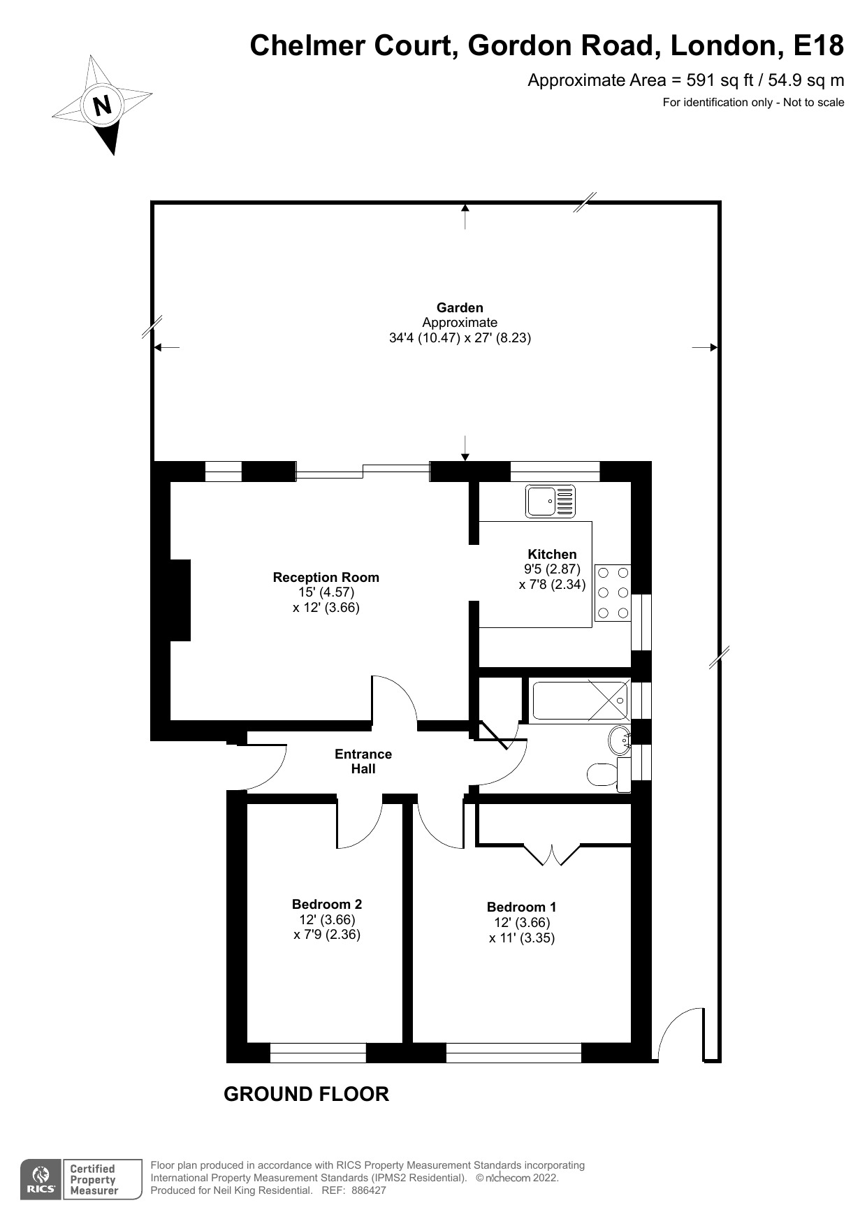 Chelmer Court, 82 Gordon Road, South Woodford, London E18, 2 bedroom