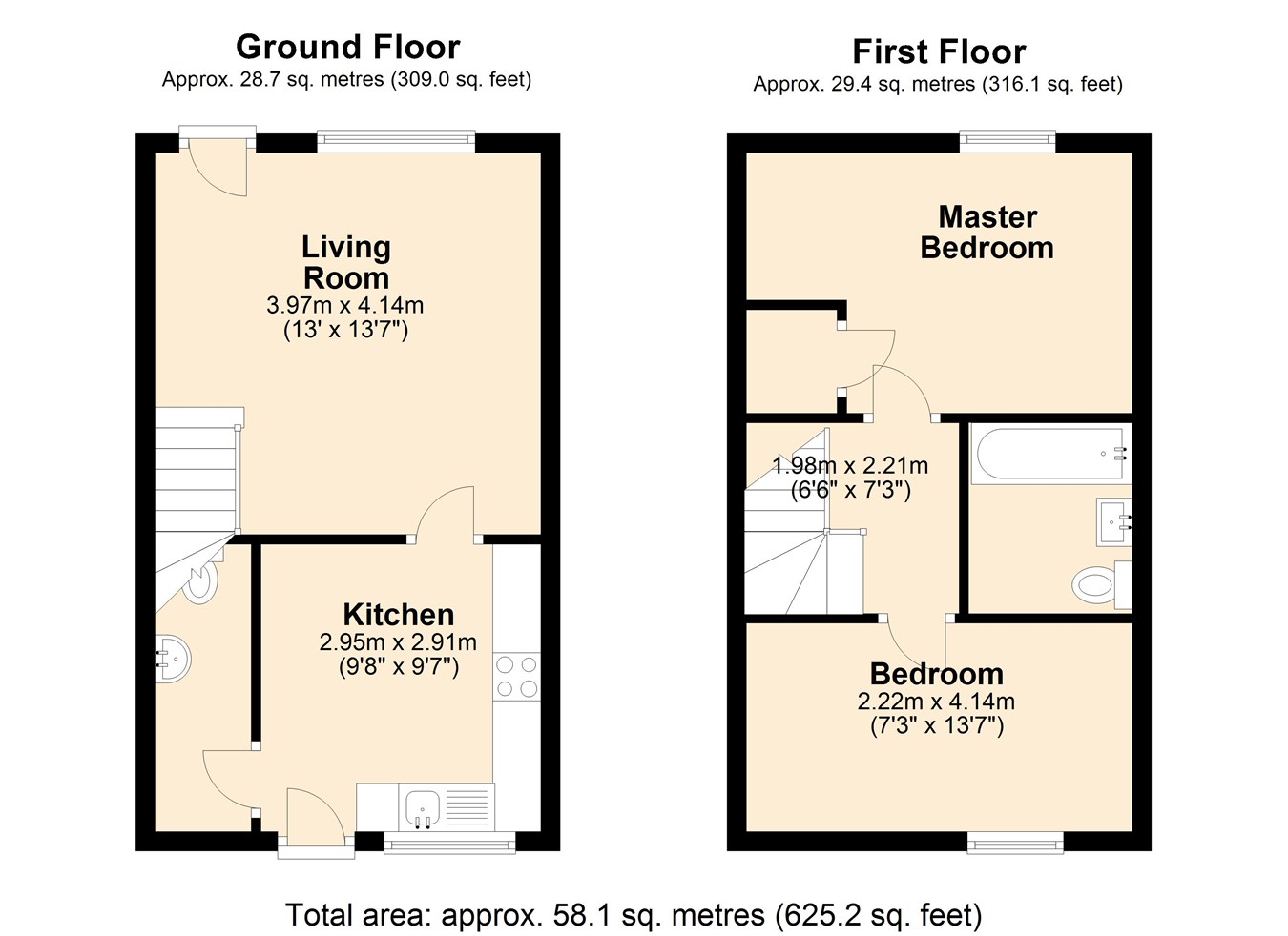 24 Kingfisher Grove, Galashiels TD1, 2 bedroom terraced house for sale