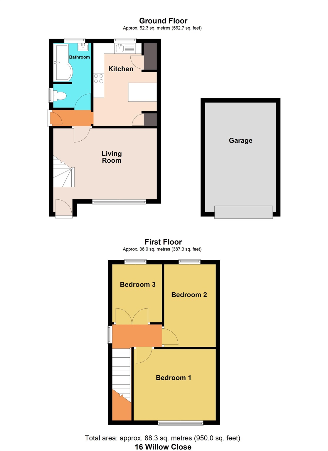 16, Willow Close, Newport floorplan