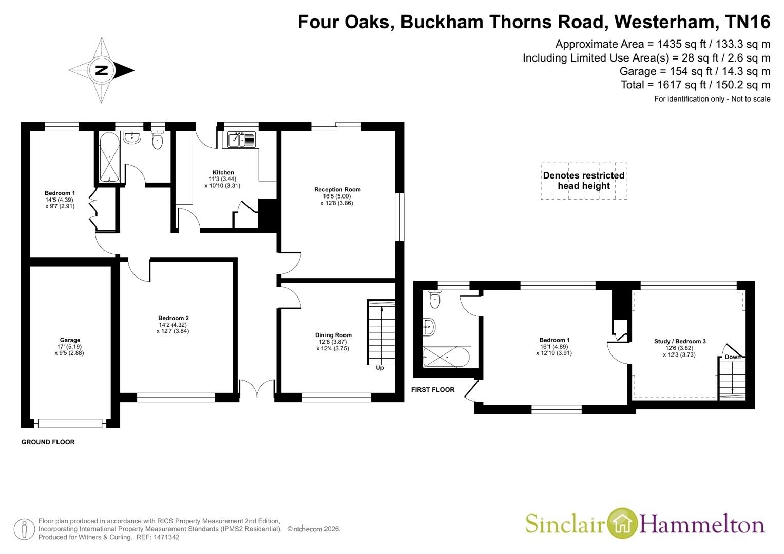 Four Oaks, Buckham Thorns Road, Westerham floorplan