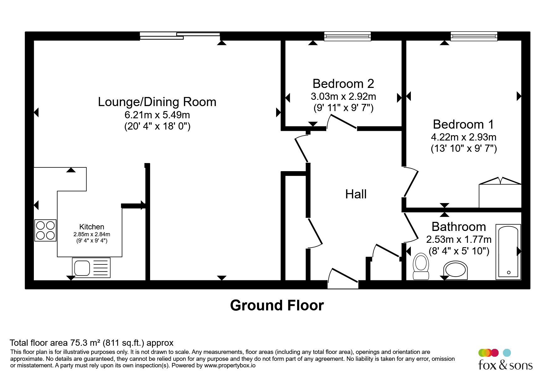 Flat 32, Endeavour Court, 50, Channel Way, Southampton floorplan