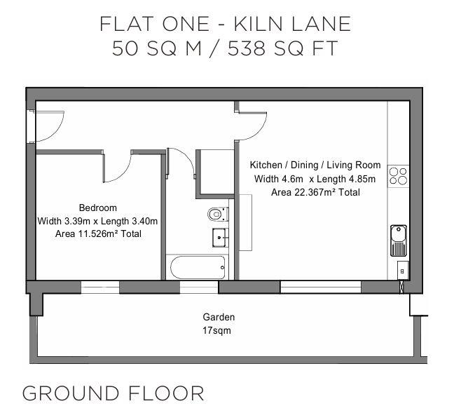 Flat 1, 2 Kiln Lane, Kiln Lane, Epsom floorplan