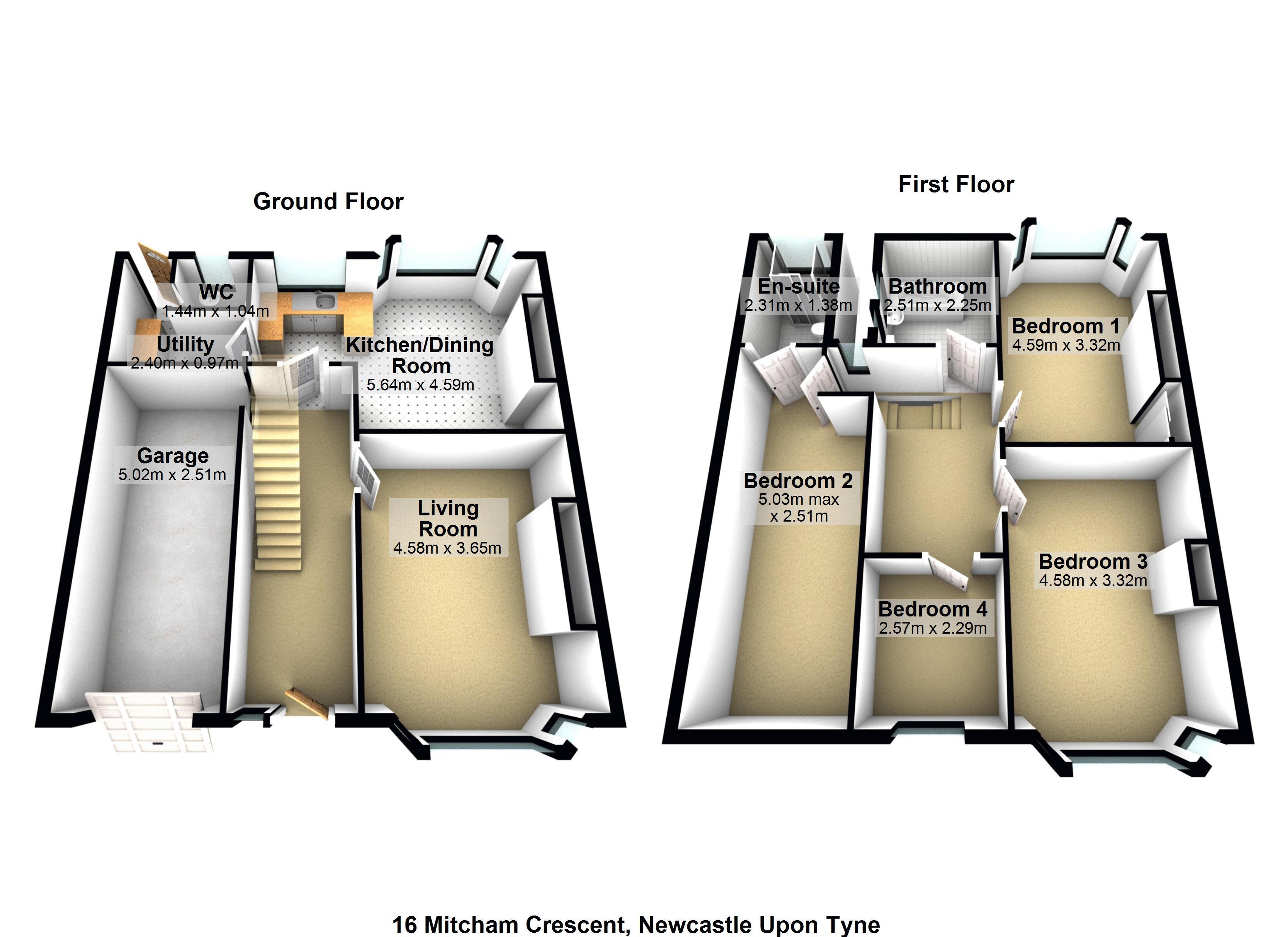 16, Mitcham Crescent, Newcastle Upon Tyne floorplan