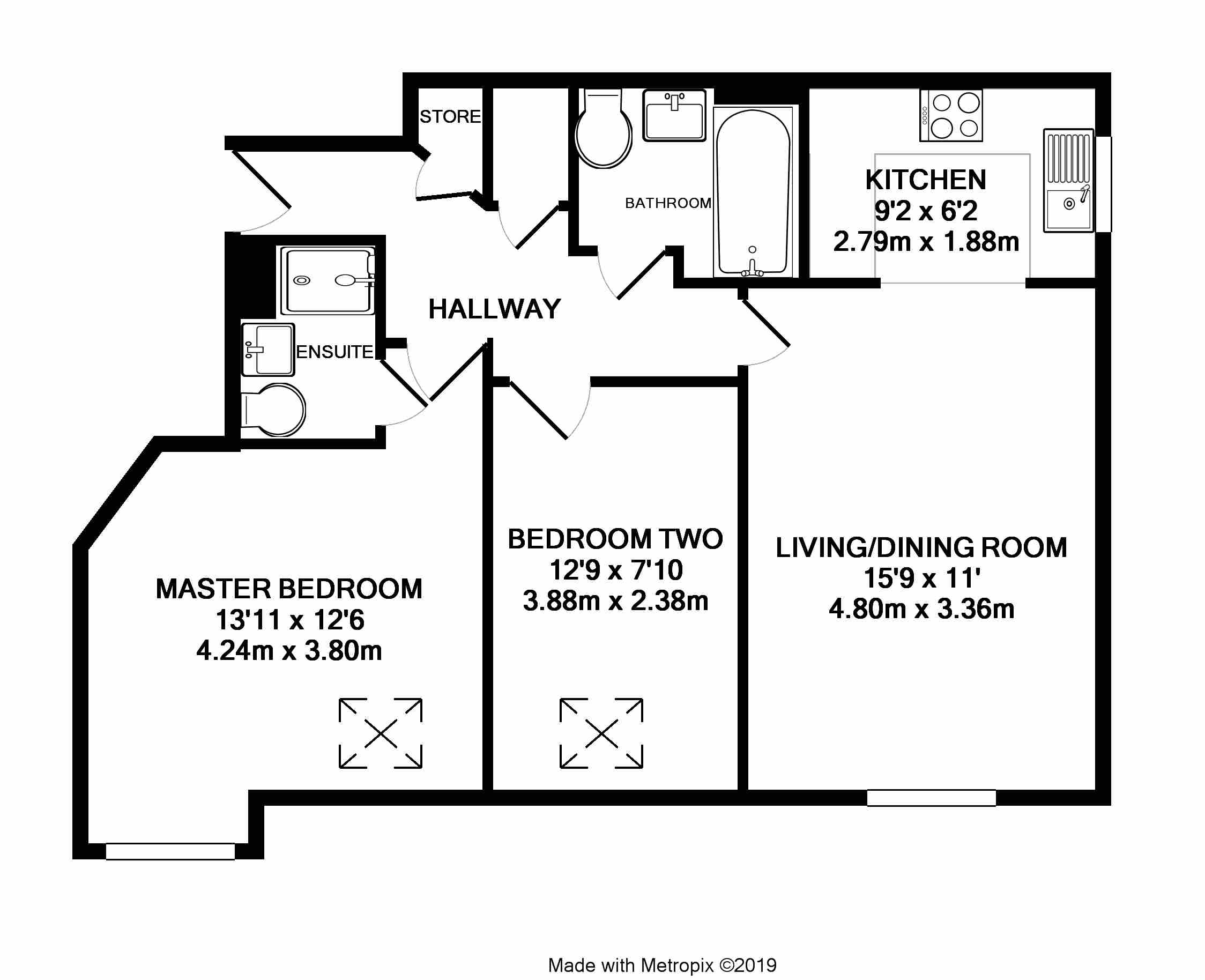 2 Bedrooms Flat to rent in Aveley House, Iliffe Close, Reading, Berkshire RG1