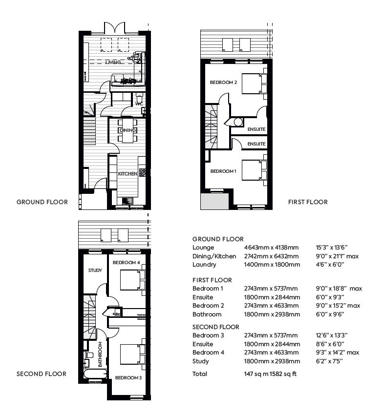 The Marham, Manywells, Bradford floorplan