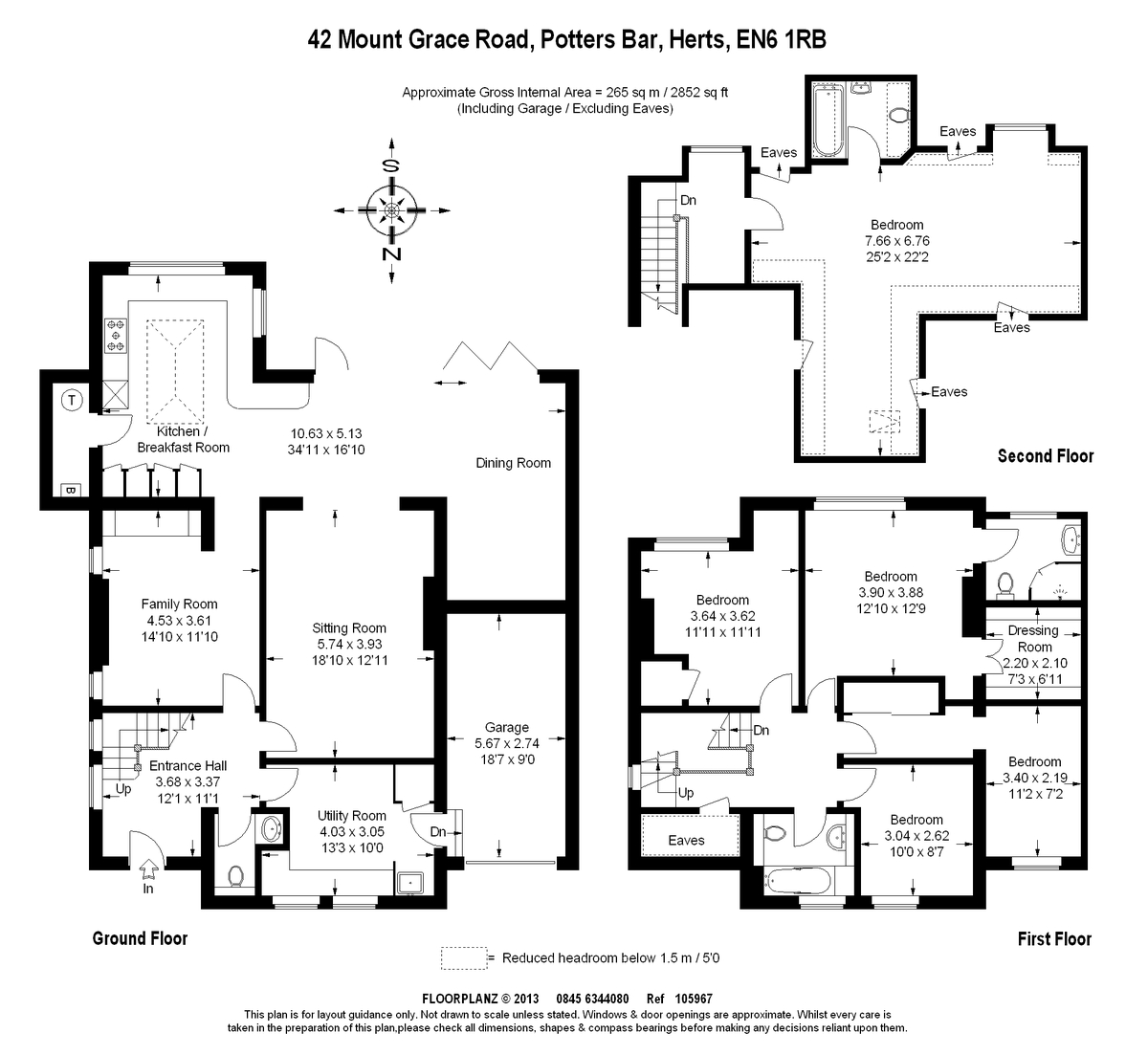 Free property report 42 Mount Grace Road, Potters Bar, EN6 1RB Chimnie