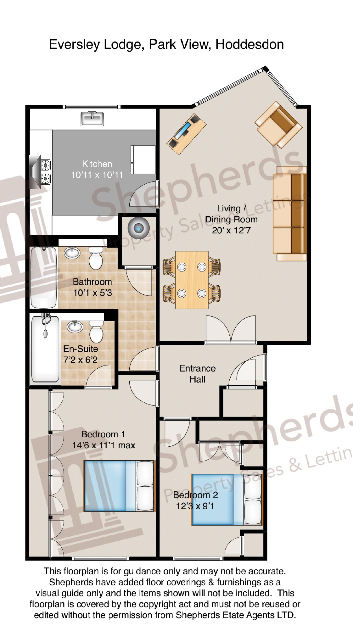 2 Bedrooms Flat for sale in Park View, Hoddesdon, Hertfordshire EN11