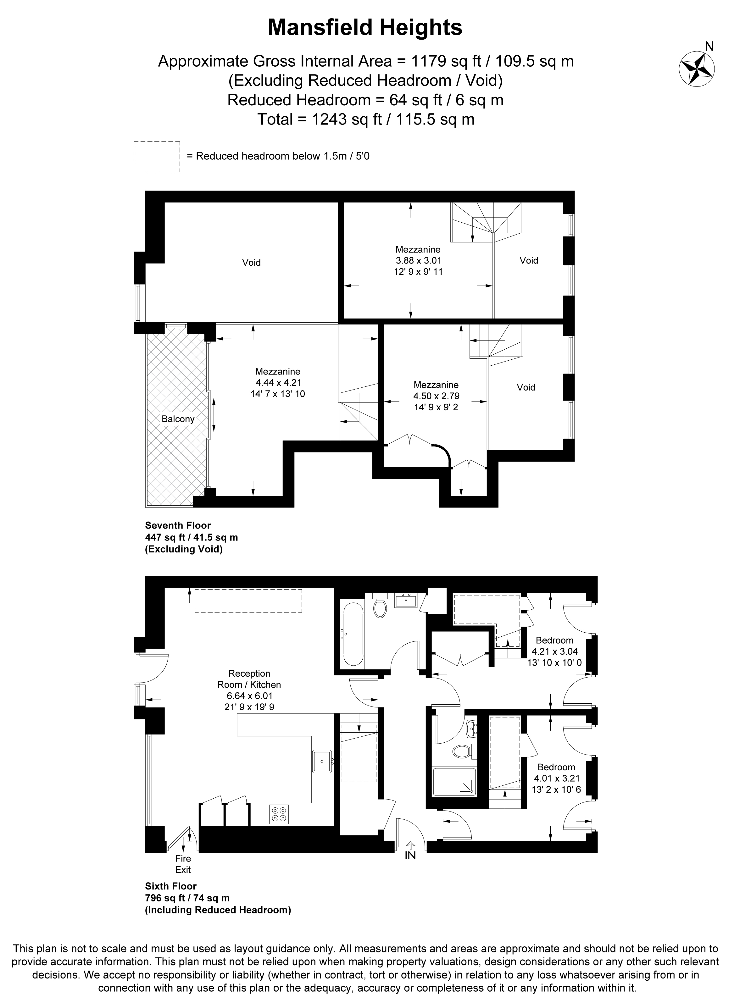 27a Mansfield Heights, Great North Road, London floorplan