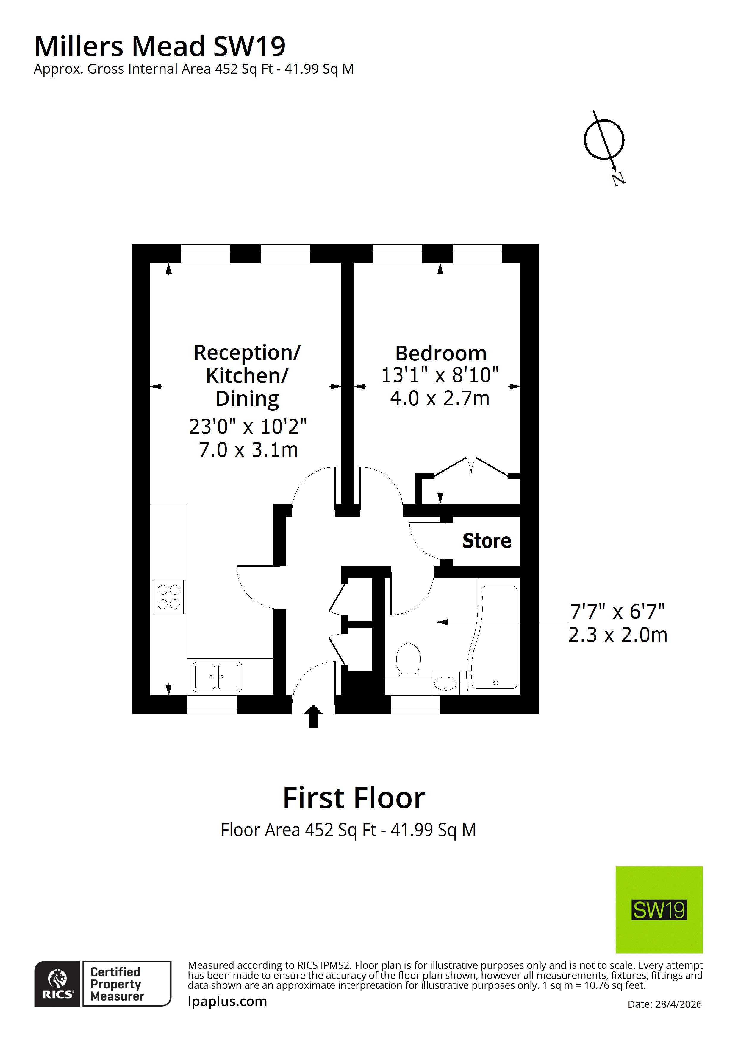 11, Millers Mead Court, 220 High Street Colliers Wood, London floorplan