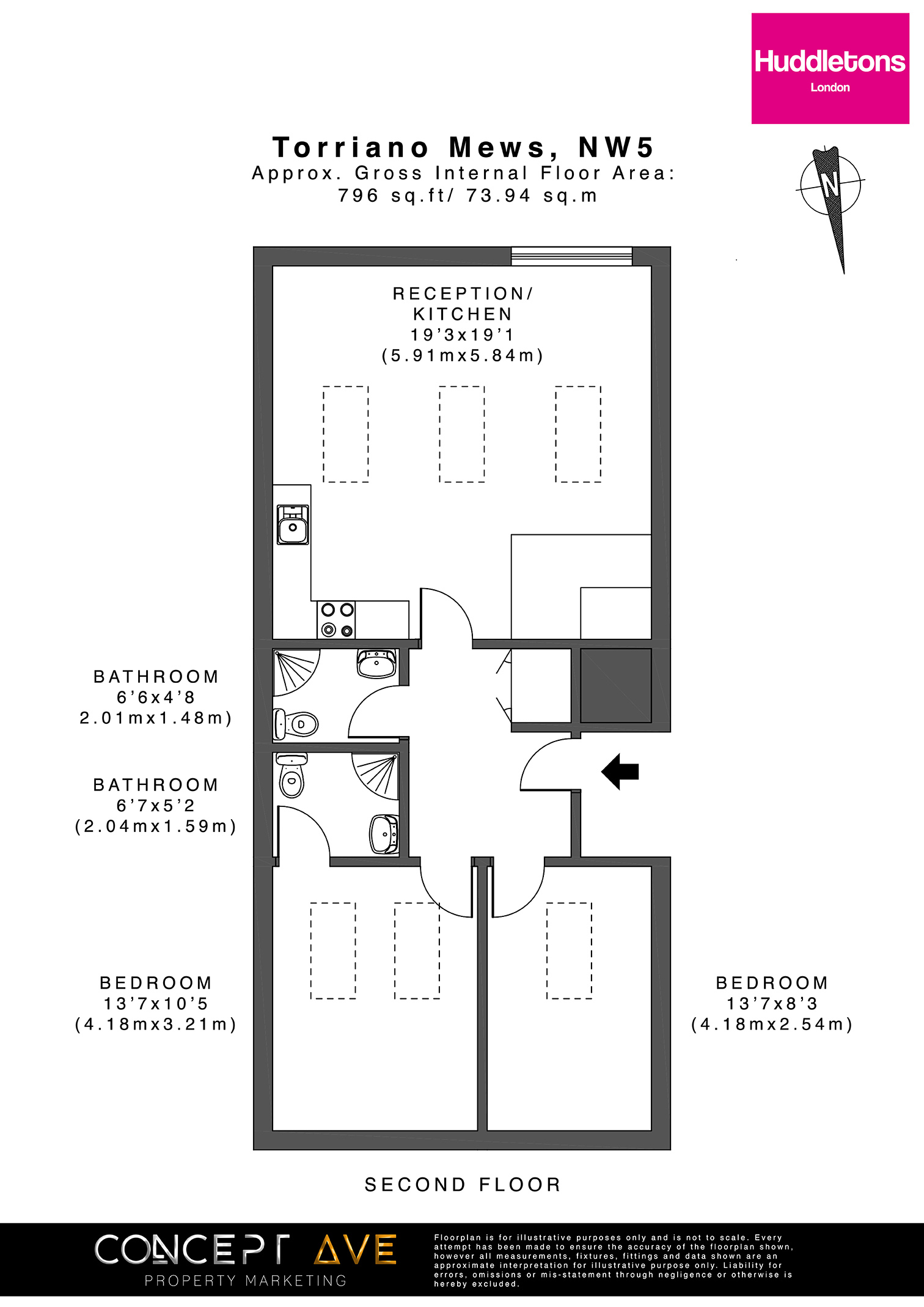 2 Bedrooms Flat to rent in Torriano Mews, Kentish Town NW5