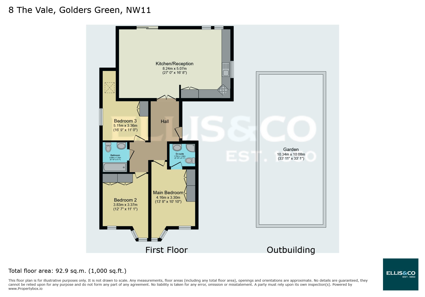 Flat 2, 8, The Vale, Golders Green floorplan