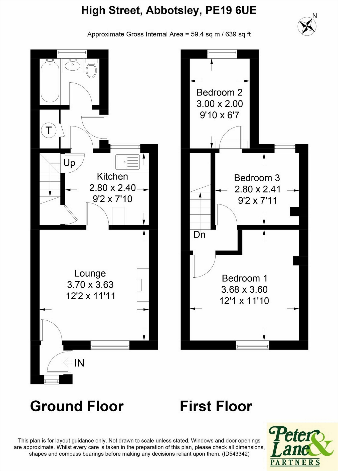 3 Bedrooms Terraced house for sale in Abbotsley, St Neots, Cambridgeshire PE19