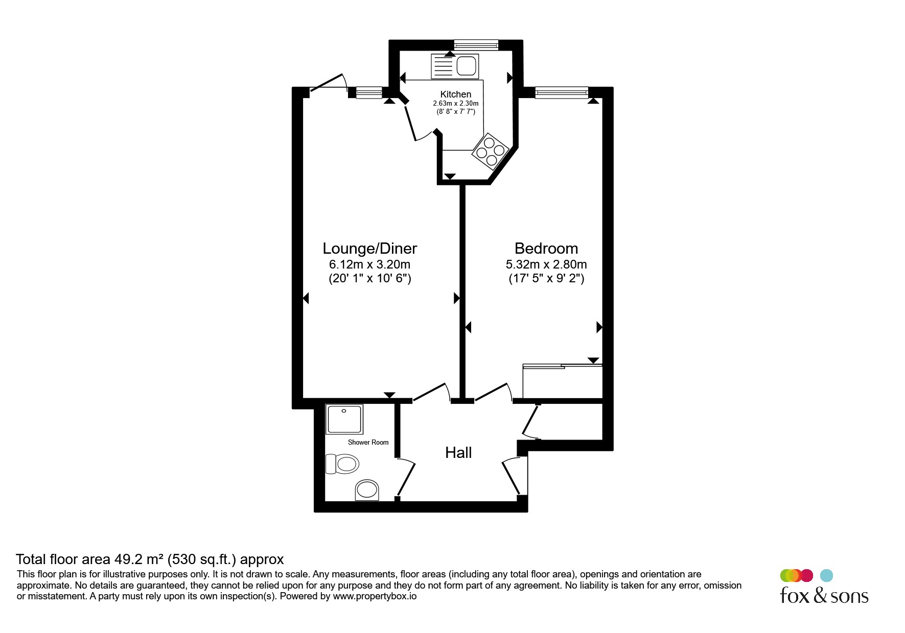 Flat 1, Acacia Lodge, 49, Trinity Street, Fareham floorplan