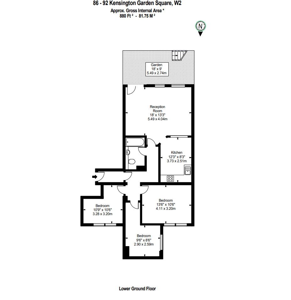 3 Bedrooms Flat to rent in Kensington Gardens Square, London W2