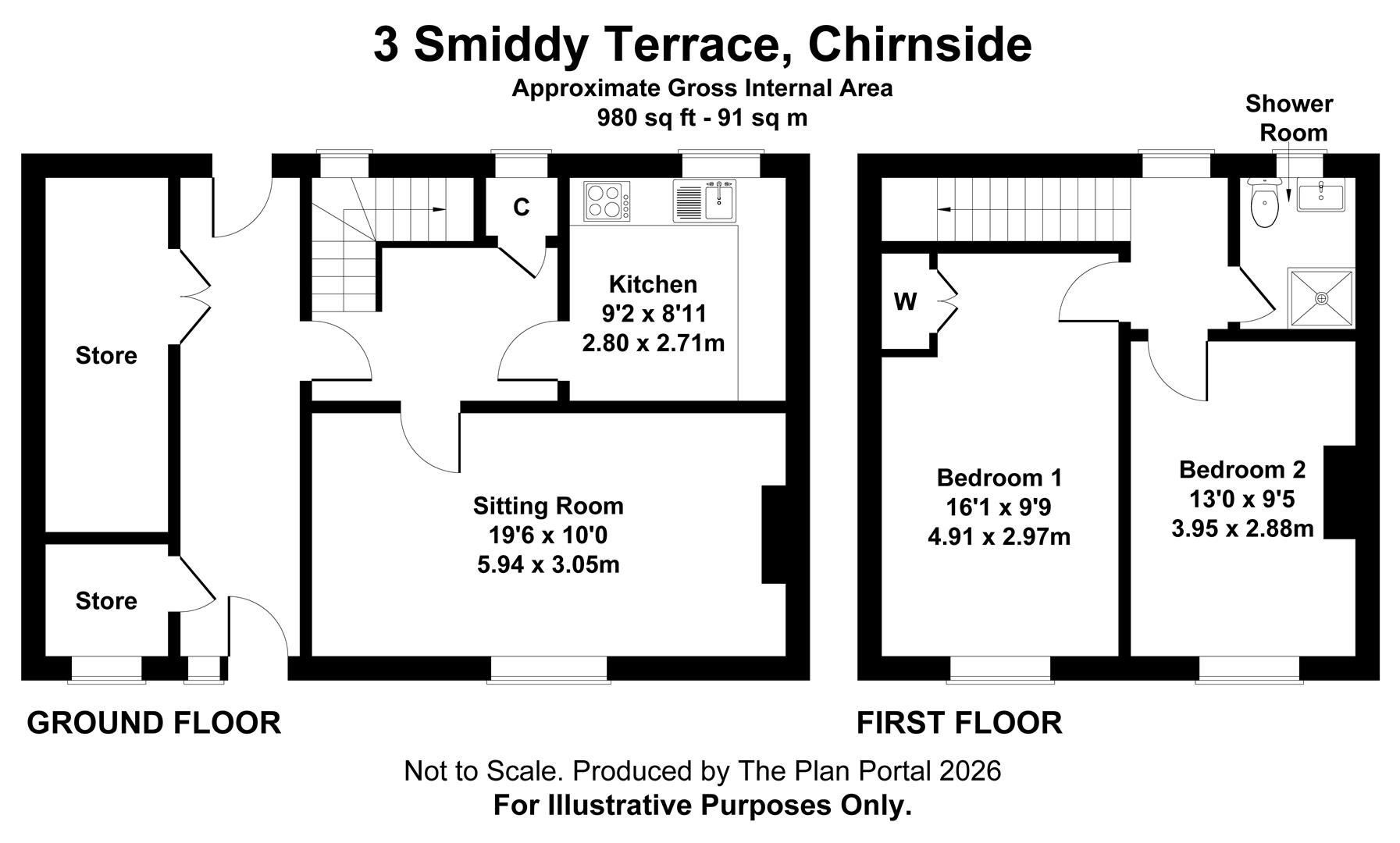 3, Smiddy Terrace, East End, Duns floorplan