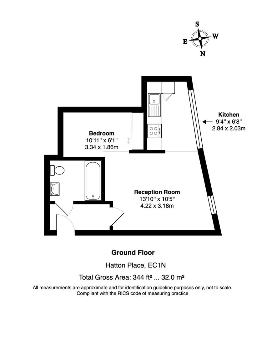 Flat 4, 17, Hatton Place, London floorplan