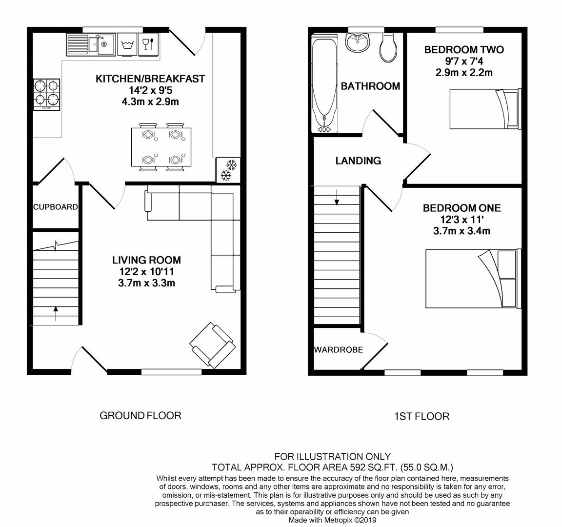 2 Bedrooms Terraced house for sale in Langport Close, Freshbrook, Swindon SN5