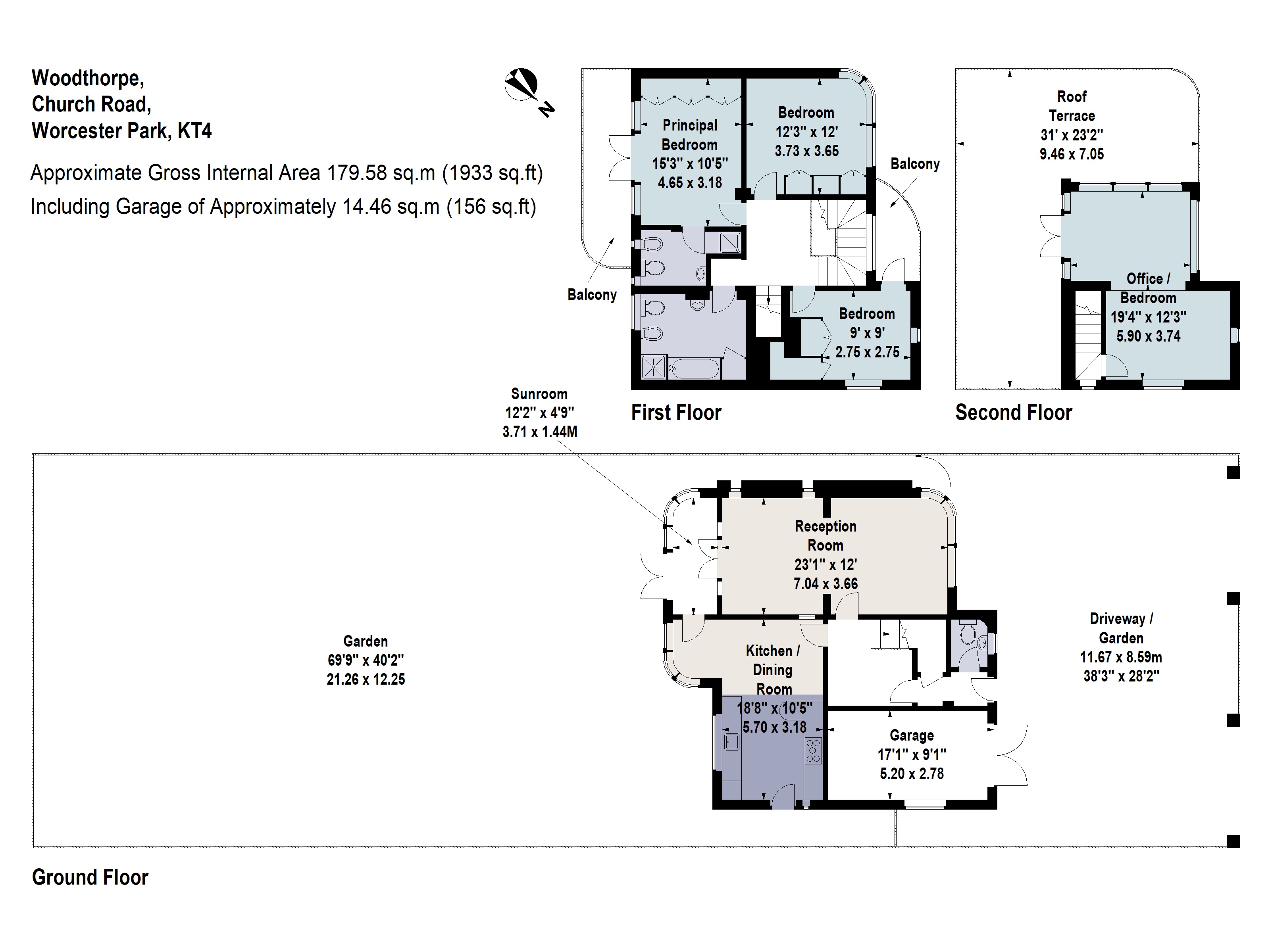 Church Road, Worcester Park, Surrey, KT4 floorplan