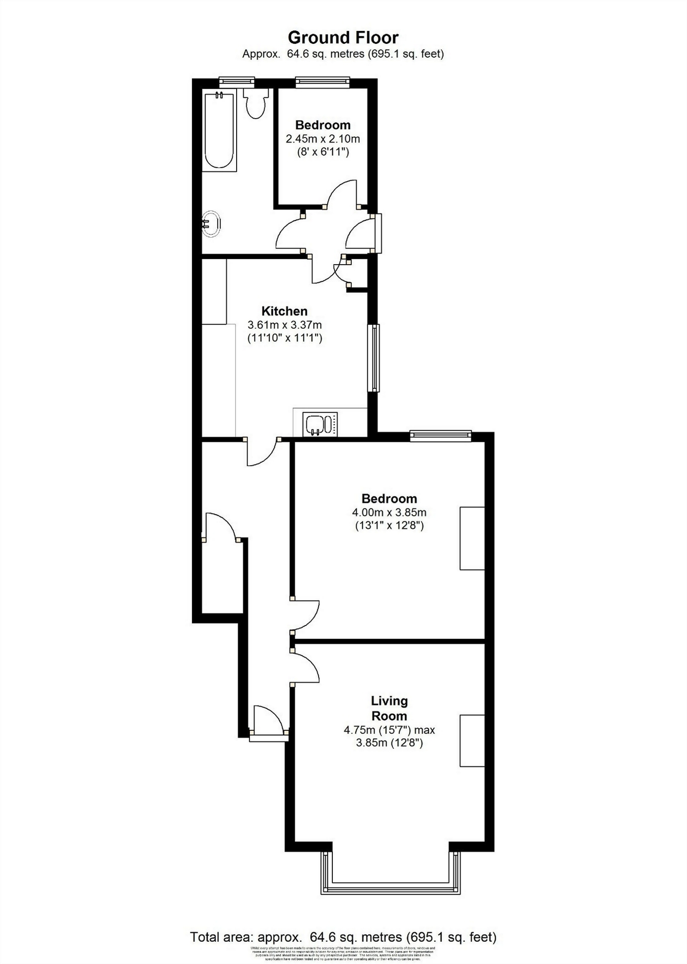 2 Bedrooms Maisonette to rent in Woodthorpe Road, Ashford, Surrey TW15