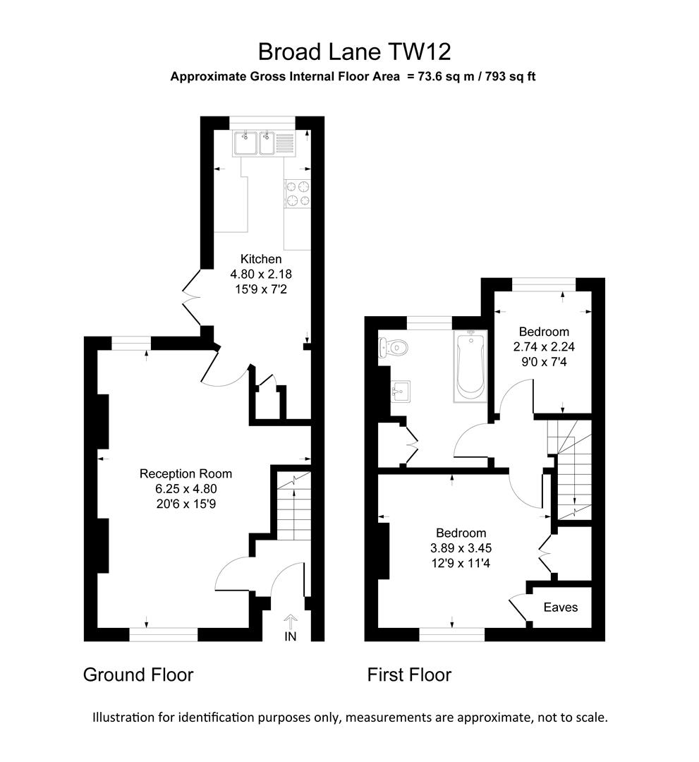 Broad Lane, Hampton TW12, 2 bedroom semidetached house for sale