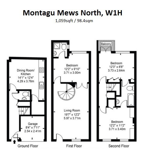 3 Bedrooms Mews house to rent in Montagu Mews North, Marylebone W1H