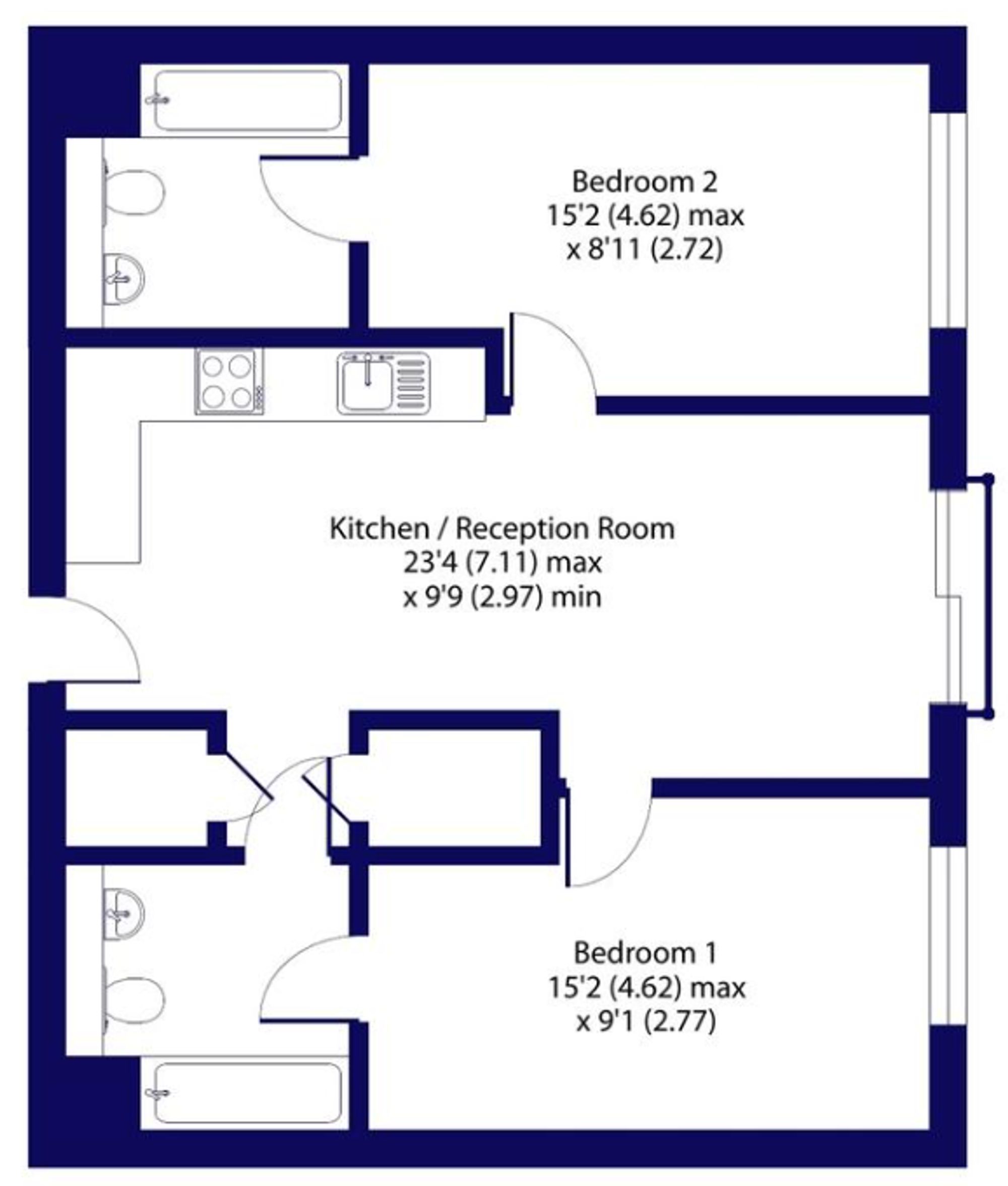 Flat 608, Transmission House, Manchester floorplan