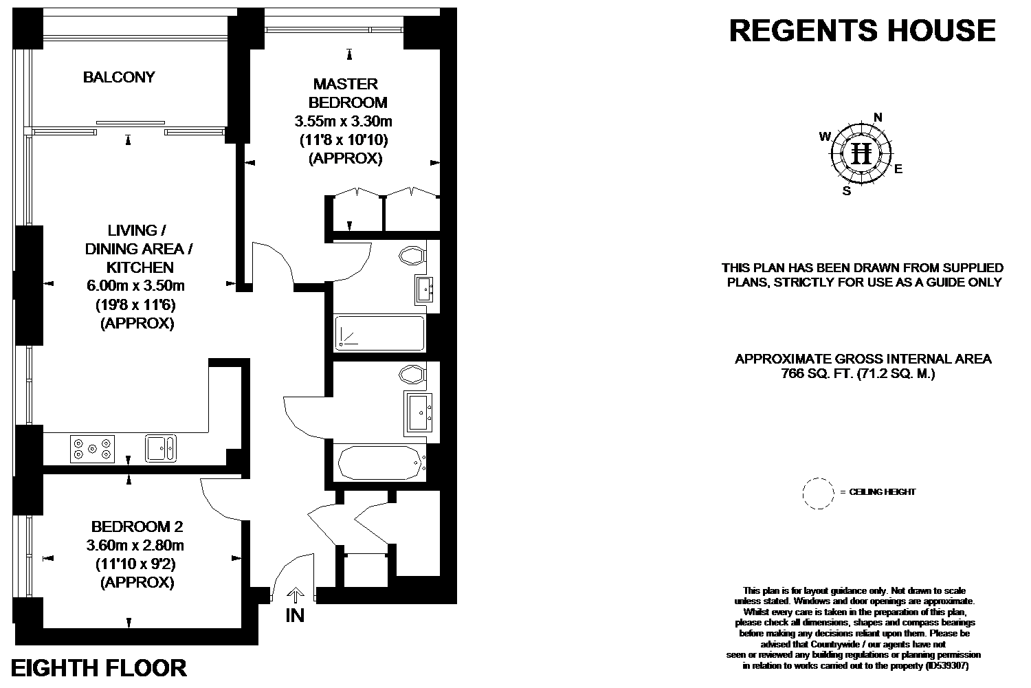 2 Bedrooms Flat for sale in Regents House, Prince Of Wales Drive, London SW11