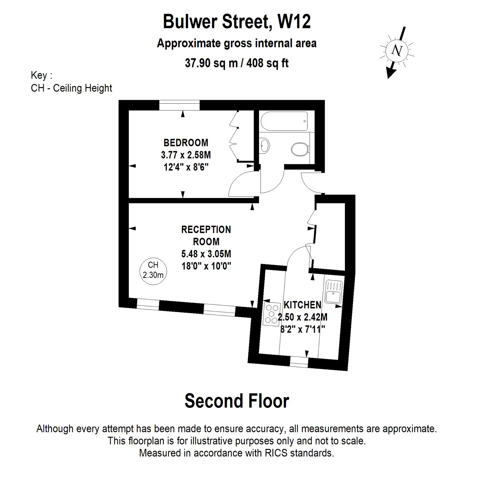 Flat 5, 39, Bulwer Street, London floorplan