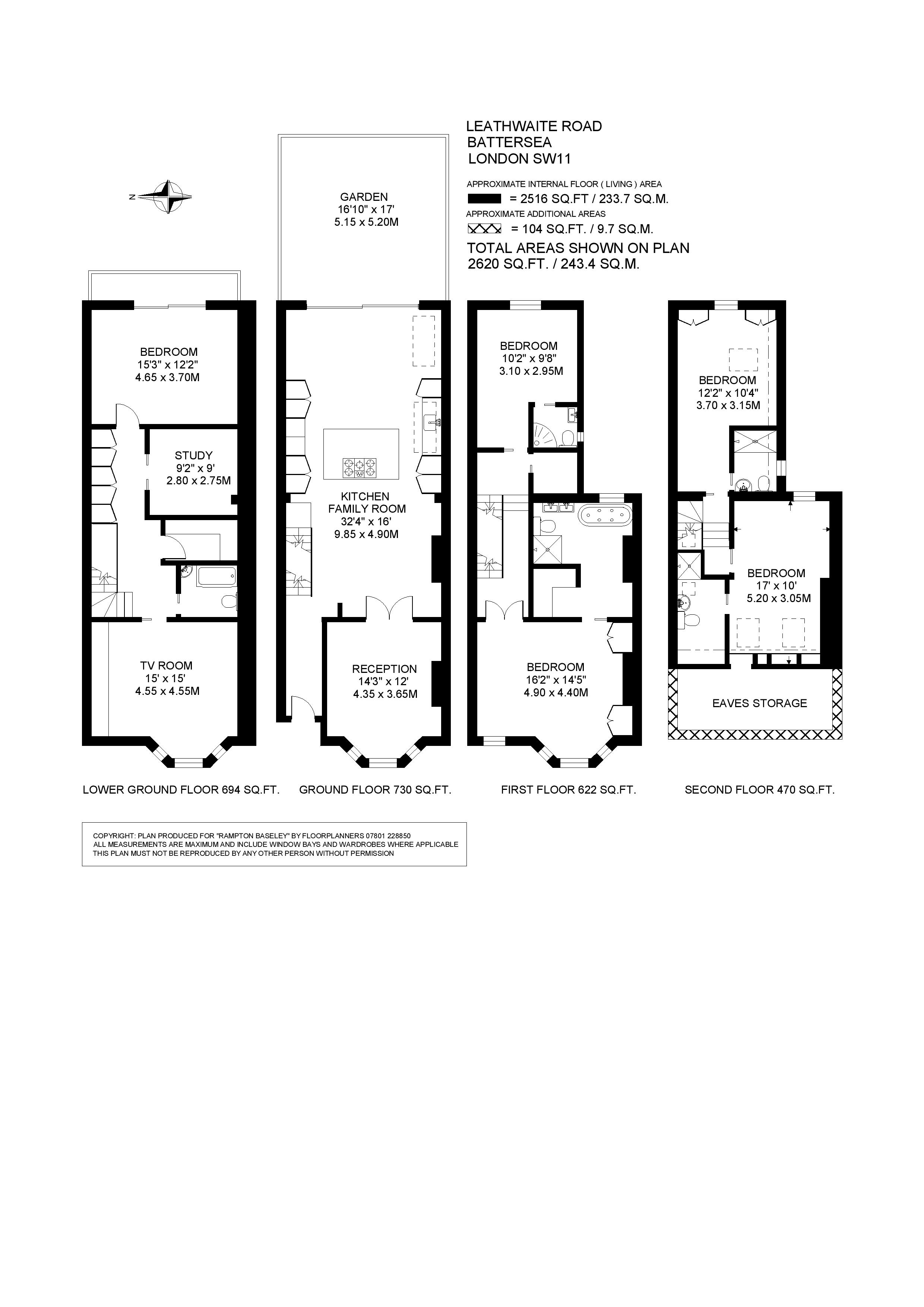 129, Leathwaite Road, London floorplan
