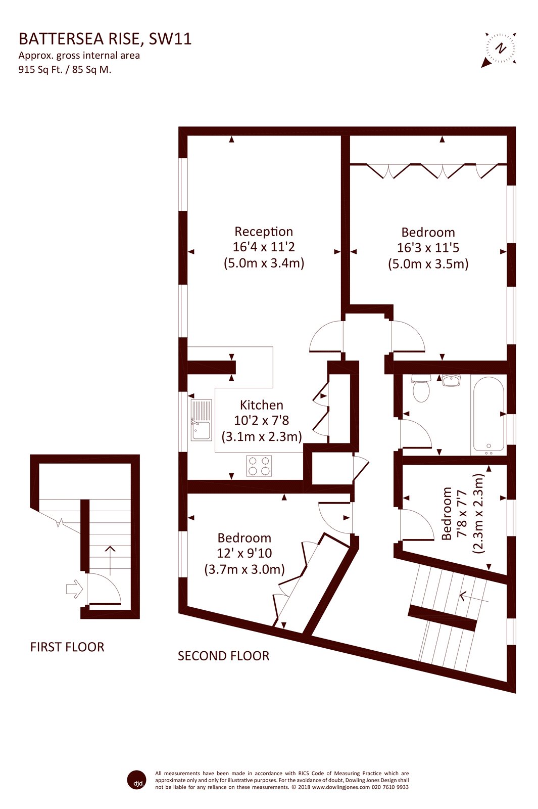 3 Bedrooms Flat for sale in Battersea Rise, London SW11